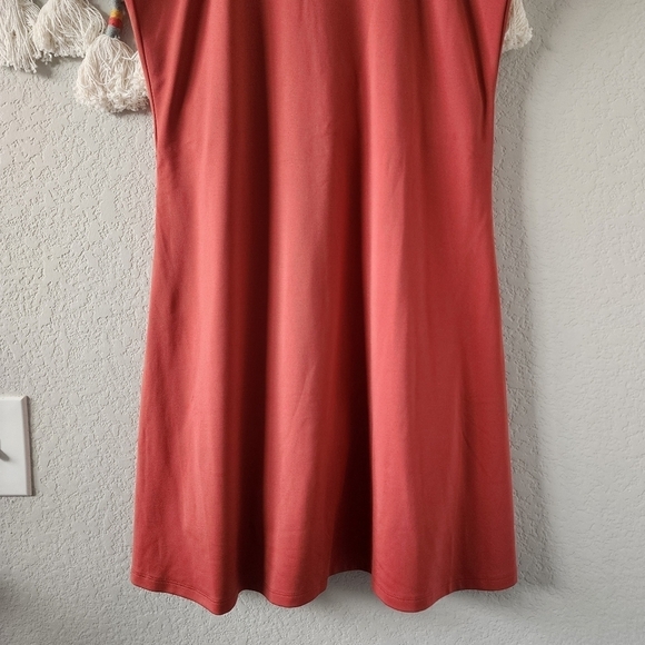 Girlfriend Collective Naomi Tennis Dress Halter Neck In Lava Orange Yoga Run 3X - Picture 3 of 10